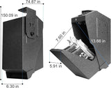 【2 guns capacity】 GUN Safe Biometric Pistol Safe Drop Down Handgun Safe Wall Mounted Double Gun Safe for Handgun with Fingerprint Passcode Key 3 Ways Quick Access Car Gun Safe for Desk,Nightstand EVESKY