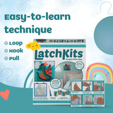 LatchKits Latch Hook Kits for Kids – Kids Crafts, Arts and Crafts, Yarn Art, Wall Hanging & Mini-Rugs, Craft Supplies, Pre-Cut Yarn, Easy to Follow Pattern, Hook Included, Arts & Craft, Ages 6+ LatchKits