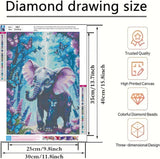 5D Diamond Painting Kits for Adults, Elephant Diamond Art Kits for Adults Beginner, DIY Full Drill Diamond Dot Gem Painting for Home Wall Decor 12x16inch BYGFHLYW