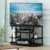 Furinno JAYA Simple Design Corner TV Stand, Espresso/Black Furinno