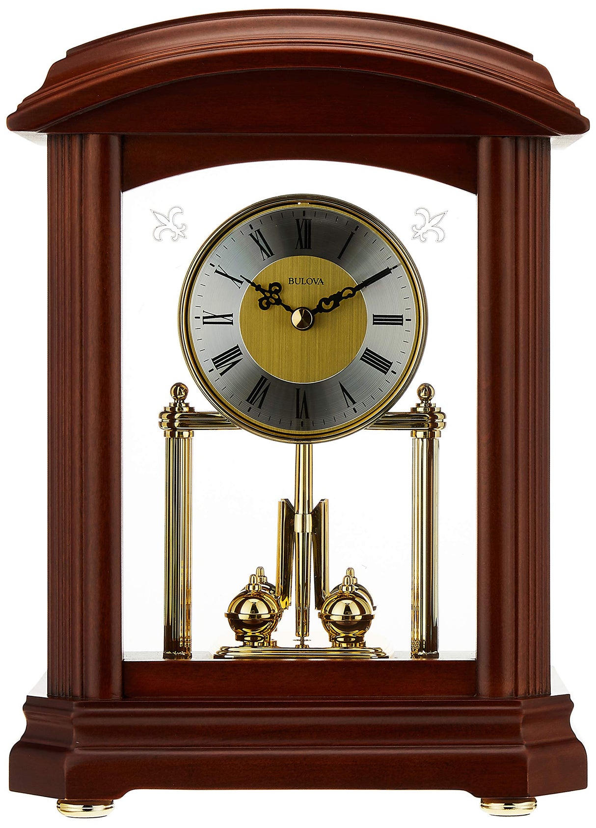 Bulova B1848 Nordale Clock, Walnut Finish Bulova