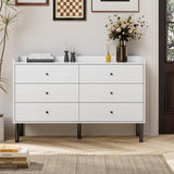 LYNSOM White Dresser for Bedroom, 6 Drawer Dresser with Wide Drawer and Metal Handles, Modern Dressers & Chests of Drawers for Hallway Entryway LYNSOM