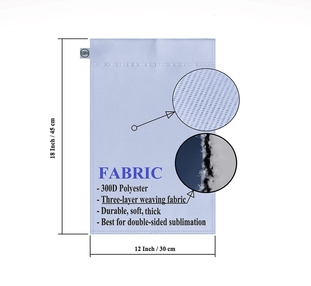 EZHVA 5 pcs 12x18Inch Double-Sided Solid Sublimation Blank Polyester Flags DIY for Garden and Yard Blank Canvas Banner for Vinyl and Ink Sublimation Blanks 300D Polyester 3-Layer Weave Strands EZHVA