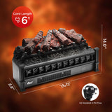 TURBRO Eternal Flame 26-Inch Infrared Quartz Electric Fireplace Log Heater, Realistic Pinewood Logs, Adjustable Flame Colors, Remote Control, Thermostat, Timer, EF26-PB, 1500W TURBRO