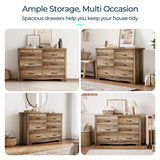 LINSY HOME 6 Drawers Dresser for Bedroom, Wood Bedroom Dresser Modern Drawer Chest, 6 Chest of Drawer, Tall Dresser for Closet, Dressers Organizer for Living Room, Closet, Hallway, Nursery LINSY HOME