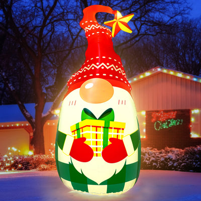 5Ft Lighted Outdoor Christmas Decorations Inflatables - Blow Up Gnome Tumbler Xmas/Winter Holiday/Happy New Year 2025 Display Indoor Party Decor Supplies