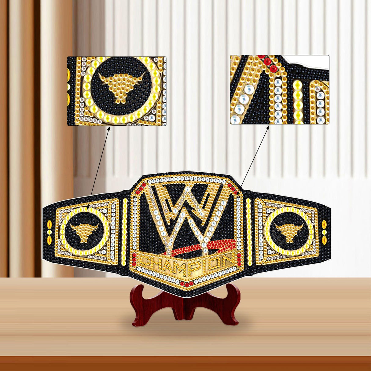 DIY 5D Diamond Painting Belt Ornament Kit – Champion Style Desktop Decor for Men & Women, Diamond Art Craft Table Decoration antor