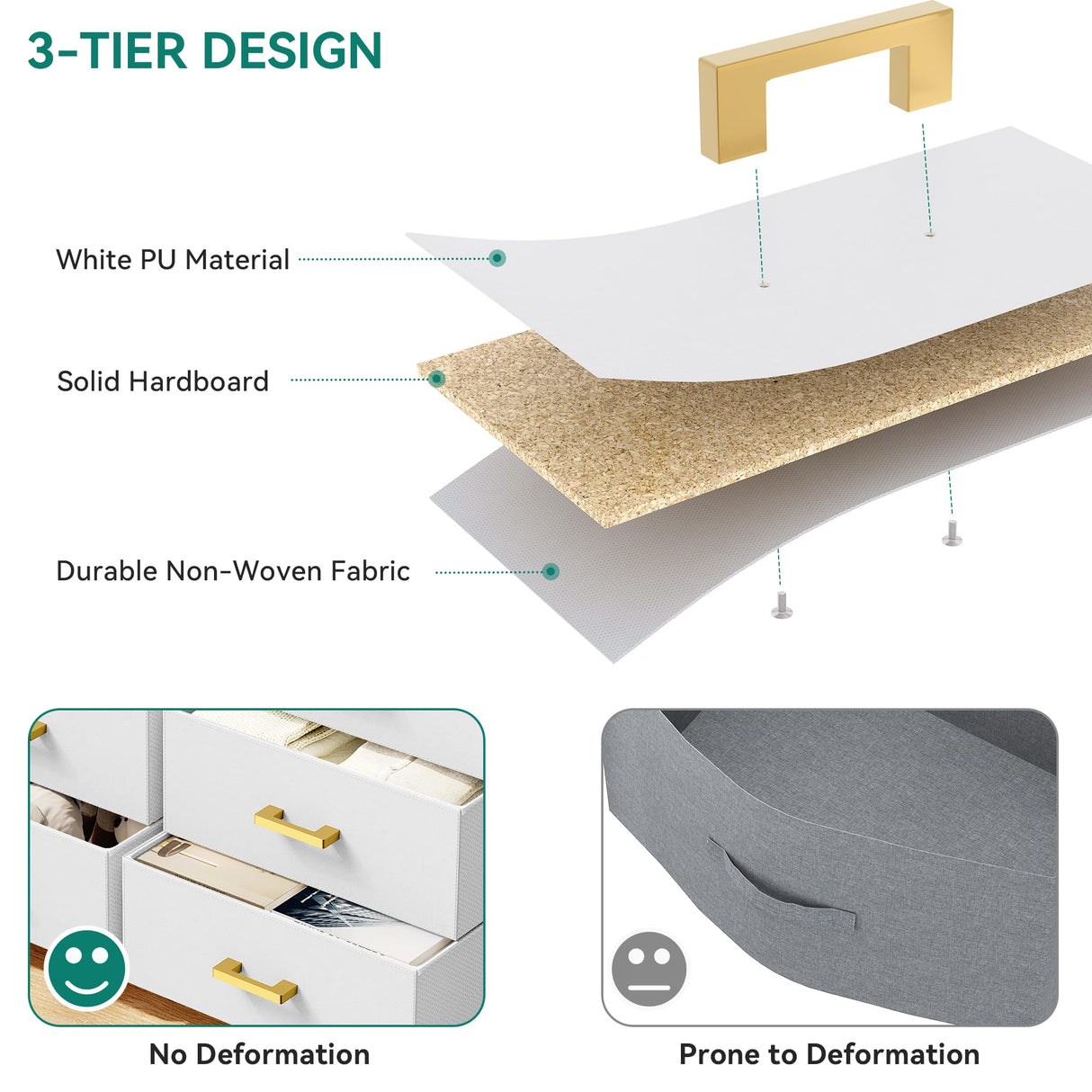 YITAHOME Fabric Dresser for Bedroom, Tall Storage Tower with 8 Drawers, Black Dresser & Chest of Drawers, Storage Drawer Organizer for Closet, Living Room YITAHOME