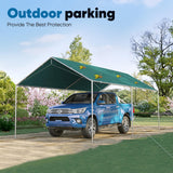 Quictent 10X20ft Upgraded Heavy Duty Carport Car Canopy Party Tent with 3 Reinforced Steel Cables-Green Quictent