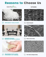 SERWALL HDPE Outdoor Patio Loveseat, Black Frame and Khaki Cushion SERWALL