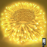 Christmas Lights Outdoor, 66ft 200 LED String Lights Indoor Clear Wire, 8 Modes Warm White Christmas Lights for Outside House, Plug in Waterproof Twinkle Lights for Tree Bedroom Holiday Decorations Vivideal