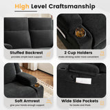 RIHEREFY Loveseat Recliner, Loveseat Sofa with Adjustable Footrest, Wall Hugger Recliner for Living Room & Home Theater & RV(Black) RIHEREFY