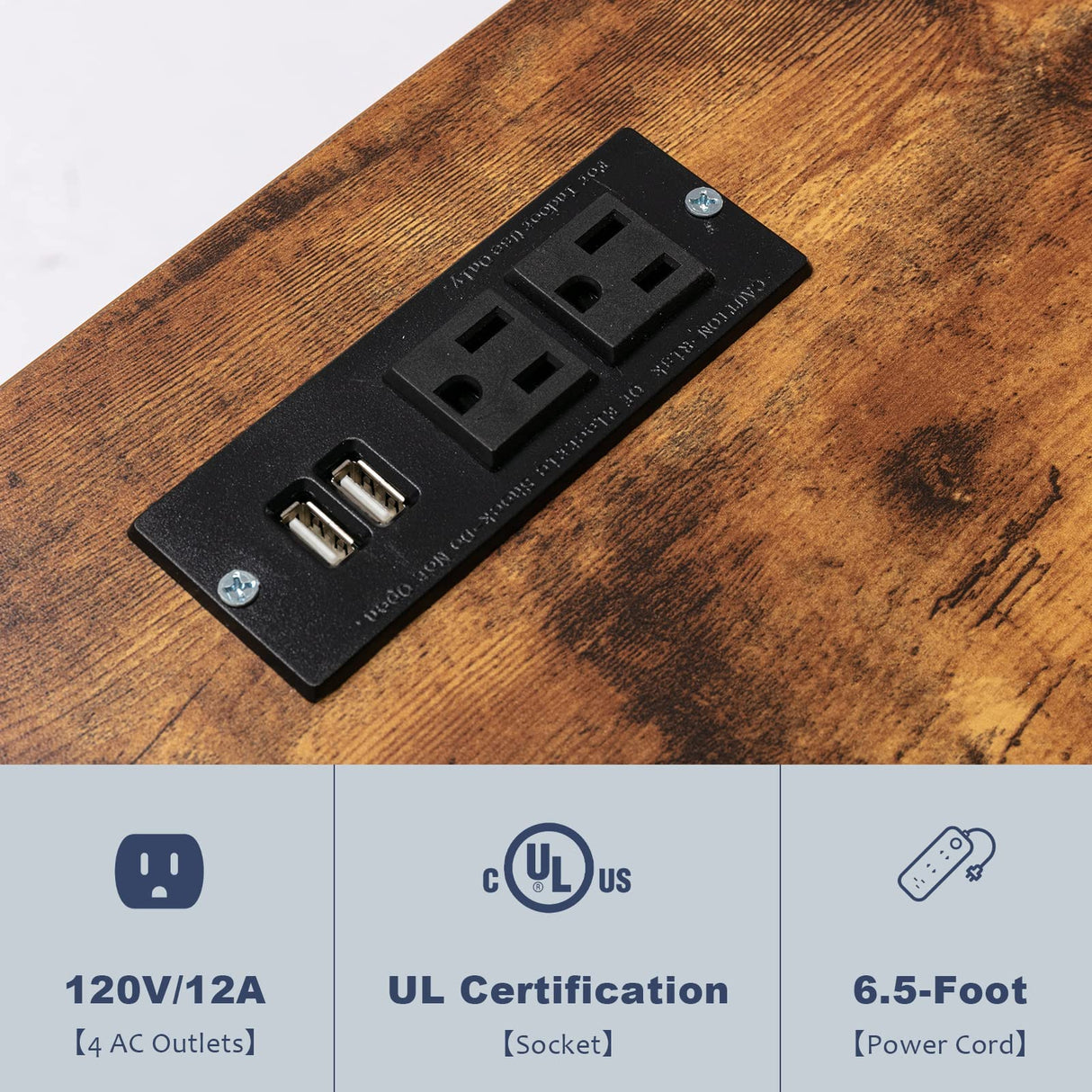 Farmhouse Coffee Bar Cabinet Rustic Sliding Barn Door Storage Cabinet with Power Outlet, Buffet Server Sideboard Cupboard Table for Dining Room Entryway Kitchen (Rustic Brown) Fancyqube