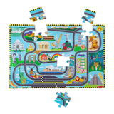 Melissa & Doug Race Around the World Tracks Cardboard Jigsaw Floor Puzzle and Wind-Up Vehicles – 48 Pieces, for Boys and Girls 4+ - FSC Certified Melissa & Doug