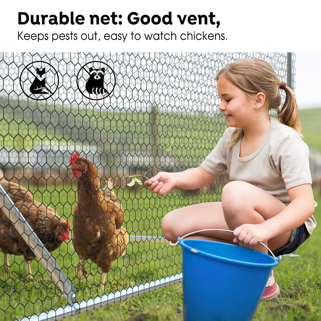 Veehoo Large Metal Chicken Coop for 6-10 Chickens, Walk-in Chicken Run Outdoor Duck Pens Rabbit Cage with Water-Resident and Anti-UV Cover for Outside,Backyard and Farm, 6.5' L x 9.8' W x 6.5' H Veehoo
