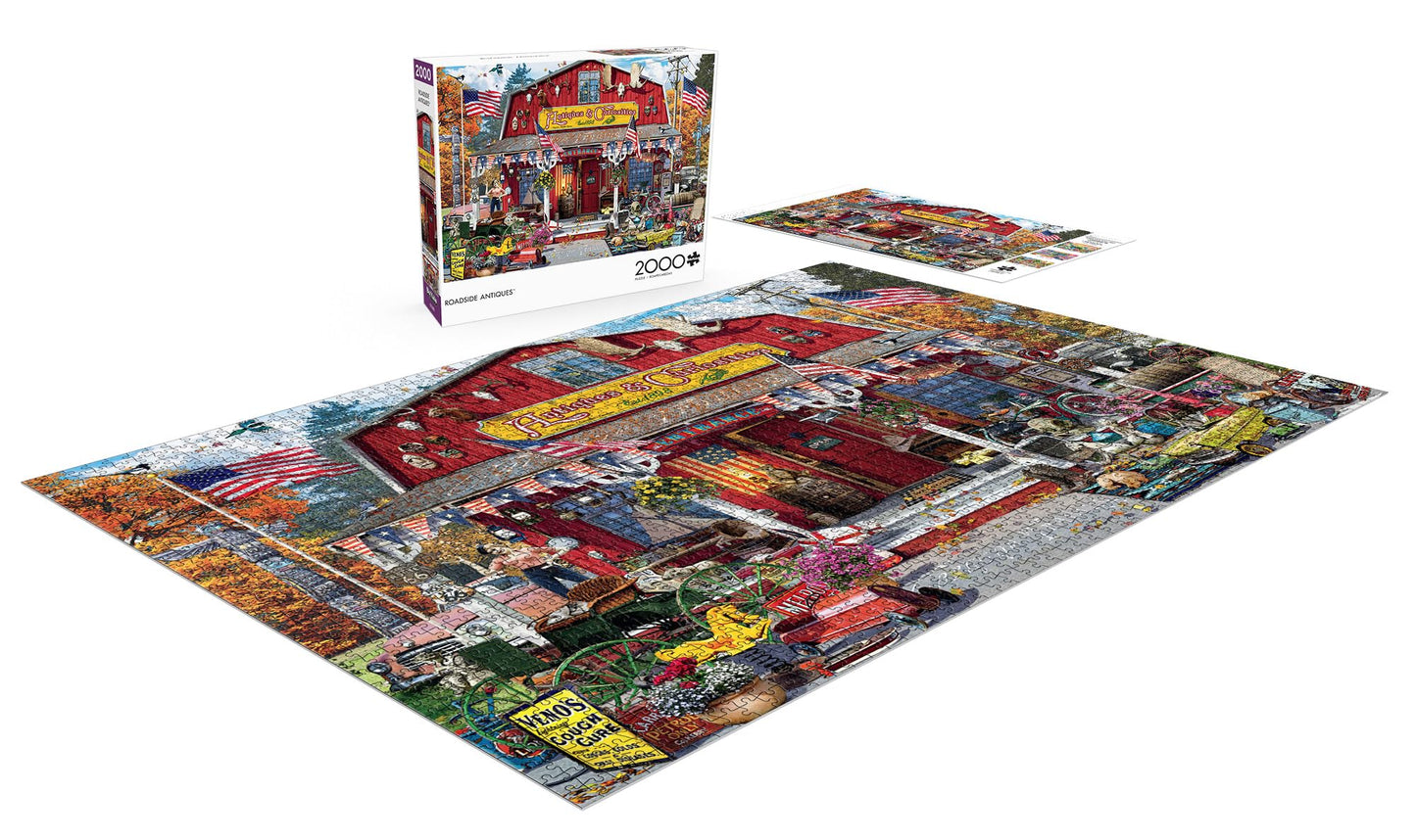 Buffalo Games - Roadside Antiques - 2000 Piece Jigsaw Puzzle for Adults Challenging Puzzle Perfect for Game Nights - 2000 Piece Finished Size is 38.50 x 26.50 - WoodArtSupply