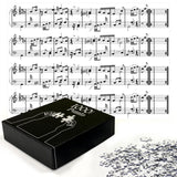 Ambesonne Music Jigsaw Puzzle for Adults, Musical Notes on The Clef Illustration Ornamental Pattern Art Print, Heirloom-Quality Fun Activity Durable Cardboard, 1000 pcs, White Ambesonne
