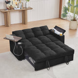 Eafurn 64.96" Oversized Convertible Sleeper Sofa Couch Bed, Queen Futon Loveseat Pull Out Sofabed Recliner Lounge Love Seat with Reclining Backrest,Storage Armrest,USB Port,Side Table and Cupholders Eafurn