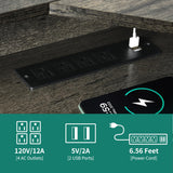 YITAHOME L Shaped Desk with Power Outlets & LED Lights, 60” Corner Computer Desk with Drawers & Lift Top, Home Office Desk with Monitor Stand & File Cabinet, Wood Height Adjustable Desk, Grey YITAHOME