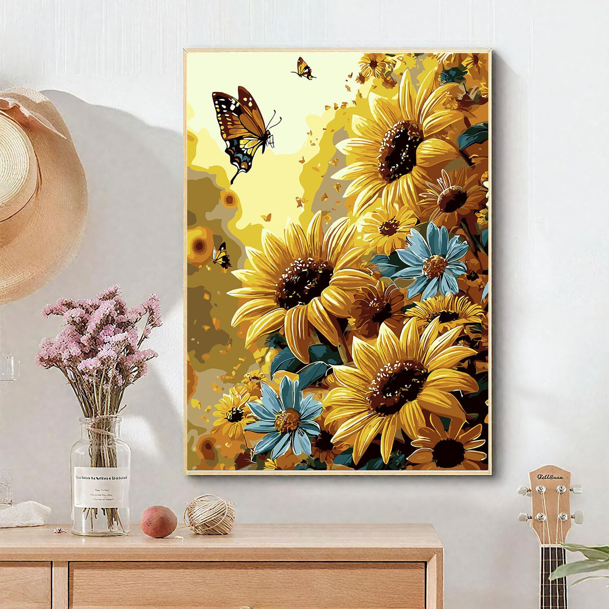 EMIEAUFG Creative Paint by Number Kit for Adults,Sunflower DIY Paint by Numbers Set for Home Decor and Gifting - 12x16 Inch EMIEAUFG