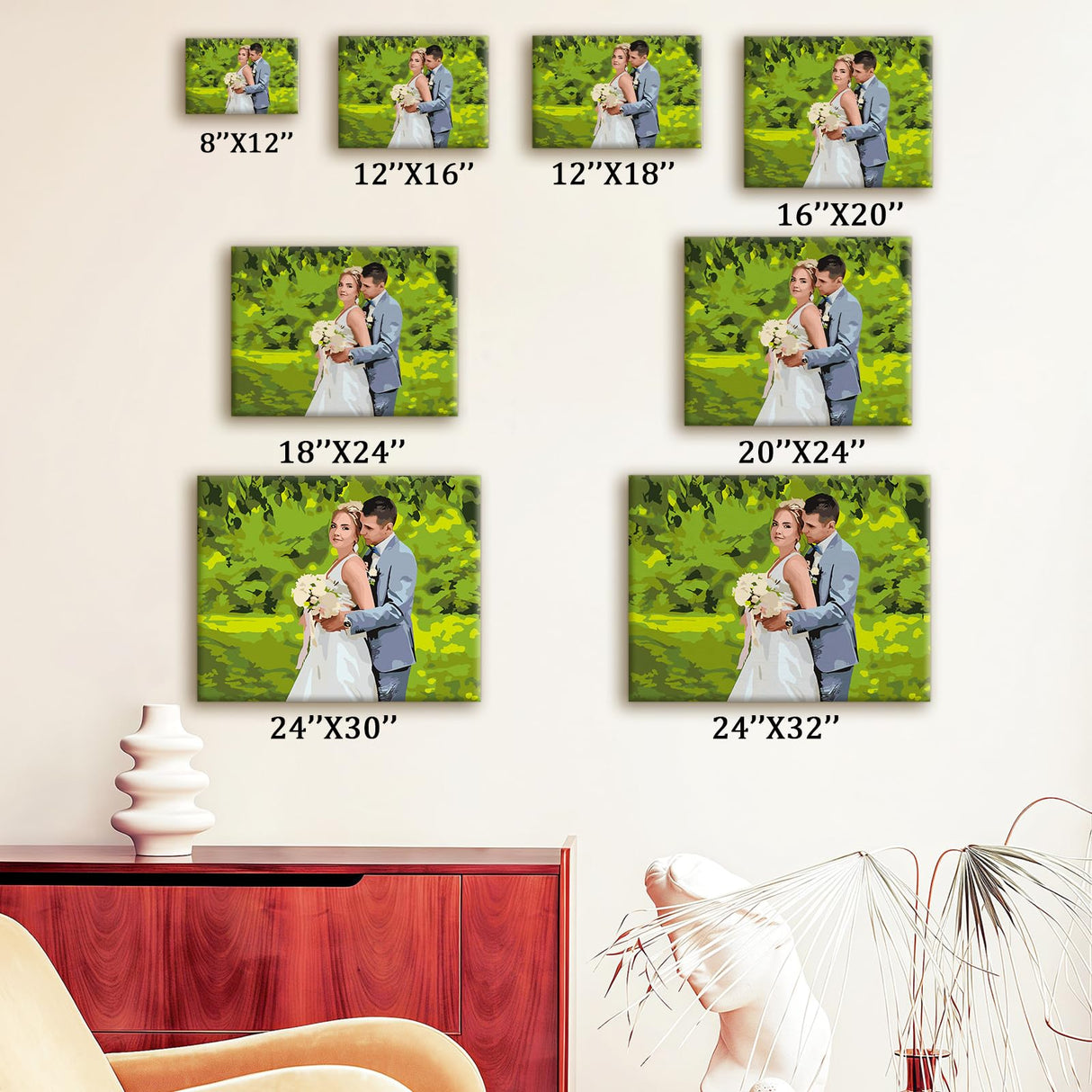 JOXOFO Custom Paint by Numbers Kit for Adults, Personalized Paint by Number Kit, DIY Canvas Acrylic Painting Kit, for Family Couples Friends Pets Home Decor JOXOFO