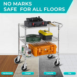 Besitu 4 Inch Caster Wheels, 1/2"-13 Inch Course Threaded Stem Caster Set of 4 with Side Brake, Heavy Duty TPR Swivel Caster Wheels for Dolly Cart, Wire Shelving Industrial Screw in Casters Besitu