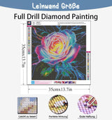 Benjenes Flower Diamond Arts Kits for Adults-Flowers Diamond Painting Kits, DIY Floral Gem Art DIY Crafts Kits Home Wall Decor Gifts 14x14 inch Benjenes