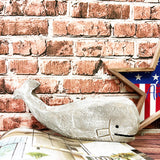 GAPLUM Rustic Wooden Carved Whale Tabletop Statue, Rustic Wooden Decorative Whale Figurine Carving Sculpture, Wooden Whale Nautical Ocean Beach Coastal Themed Home Decor-12''L GAPLUM