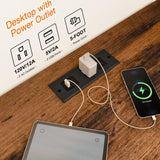 Fixwal Dresser for Bedroom with Power Outlets and LED Lights, Rustic Brown 55" TV Stand with 8 Drawers, Fabric Chest of Drawers with Wood Grain Finish for Entryway Fixwal