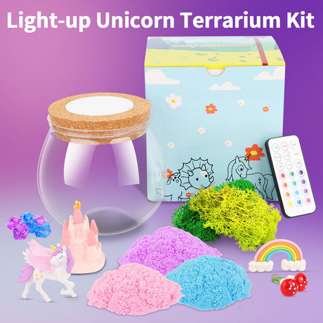 Envyvip Unicorn Gifts for Girls 4-12 Years Old, Unicorn Crafts Kit for Kids, Light Up Decoration with Remote Control - Arts and Crafts for Kids, Birthday Gifts Toys for Girls Age 4 5 6 7 8 9 10 11 12 Envyvip