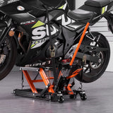 VEVOR Hydraulic Motorcycle Lift Jack, 1500 LBS Capacity ATV Scissor Lift Jack, Portable Motorcycle Lift Table with 4 Wheels, Hydraulic Foot-Operated Hoist Stand for Motorcycle ATV UTV Powersports VEVOR