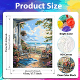 xcemhil Beach Paint by Numbers Kit for Adults, Beach Painting by Numbers, Adult Paint by Number Kits Suitable for Gifts and Interior Decor 16x20 Inch xcemhil