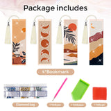 4 Pieces Boho Diamond Art Bookmarks 5d Boho Beaded Bookmark Leather Tassel Bookmark for DIY Making Beginner Kids Adults Arts Craft Supplies clothmile