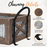 Autumn Alley Farmhouse Toilet Paper Basket for Back of Toilet - Farmhouse Toilet Paper Holder, Organizer and Toilet Paper Basket - Tank Topper Basket Holder, Farmhouse Rustic Home Decor, Brown Autumn Alley