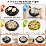 Chicken Shredder Tool Twist Large with Brush, 10" Pro Visible Kitchen Meat Shredder Grinder Machine, Strong Anti-Slip Base, Ergonomic Handle, BPA Free, Suitable for Steak Pork Chicken Breast (Black) Beiyunee