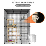 PAWING Catio Outdoor Cat Enclosure Indoor Cat Cage Outdoor Large Metal Wire Cat Playpen Kennel for 1-3 Cats 2x3x4 DIY Kitten Cage Detachable Patio Cat Crate PAWING