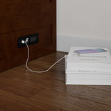 AFI, Tucson Queen Wood Murphy Bed Chest with 6" Mattress, Storage Drawer & Built-in USB Charger, Walnut AFI