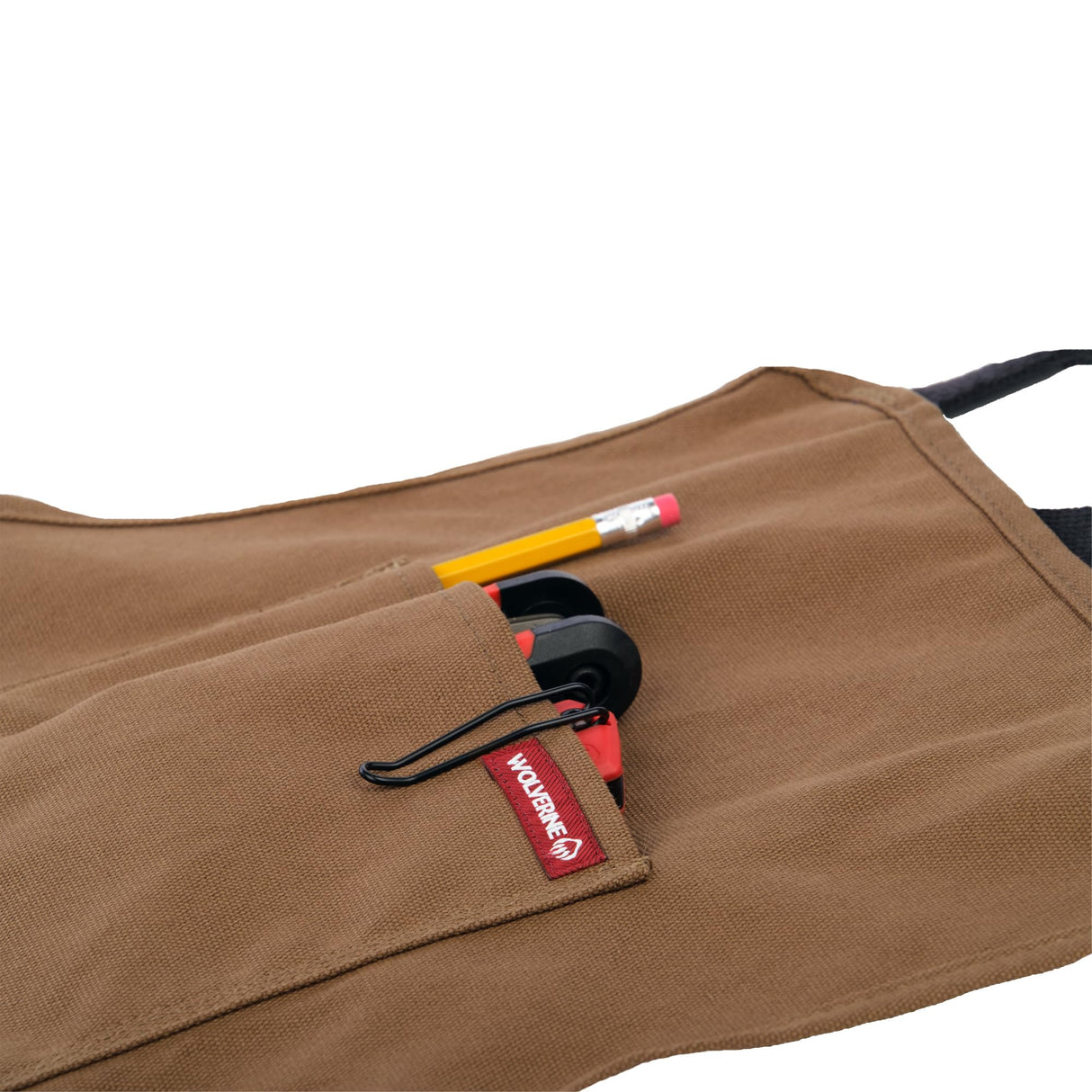 WOLVERINE Guardian Cotton Work Apron Durable & Comfortable for the Hardest Workers with Reinforced Pockets, Cross Strap Support and Quick Access Chest Pocket Brown WOLVERINE