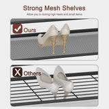 CHEMPFR Shoe Rack - Sturdy Steel Shoe Organizer for Front Door Entrance Closet Entryway with Spacious Top - Industrial Style Strong Mesh Storage Shelves (5-Tier 11.8"x36.2"x31.5") CHEMPFR