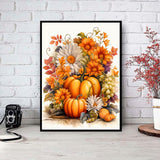 Semneroy Fall Diamond Art Kits for Adults Beginners, DIY 5D Fall Pumpkin Diamond Painting Kits Thanksgiving, Full Drill Paint with Diamonds Art Painting Flowers for Home Decor 12x16 inch Semneroy