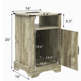 RoyalCraft Nightstand Set of 2, Grey End Table with Charging Station, Tall Farmhouse Bedside Table with Large Storage and Shelf, Wooden Side Table with for Bedroom, Home Office, Light Grey RoyalCraft