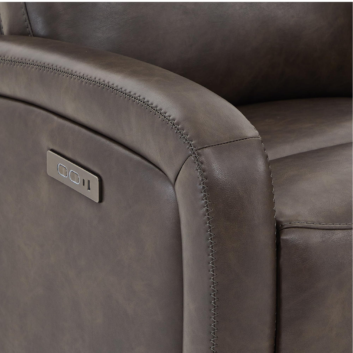 Watson & Whitely Recliner Chair, Zero Wall Reclining Sofa Chair W Power Headrest Type-C Charger, Small Faux Leather RV Recliners Home Theater Seating for Living Room, Chocolate Watson & Whitely
