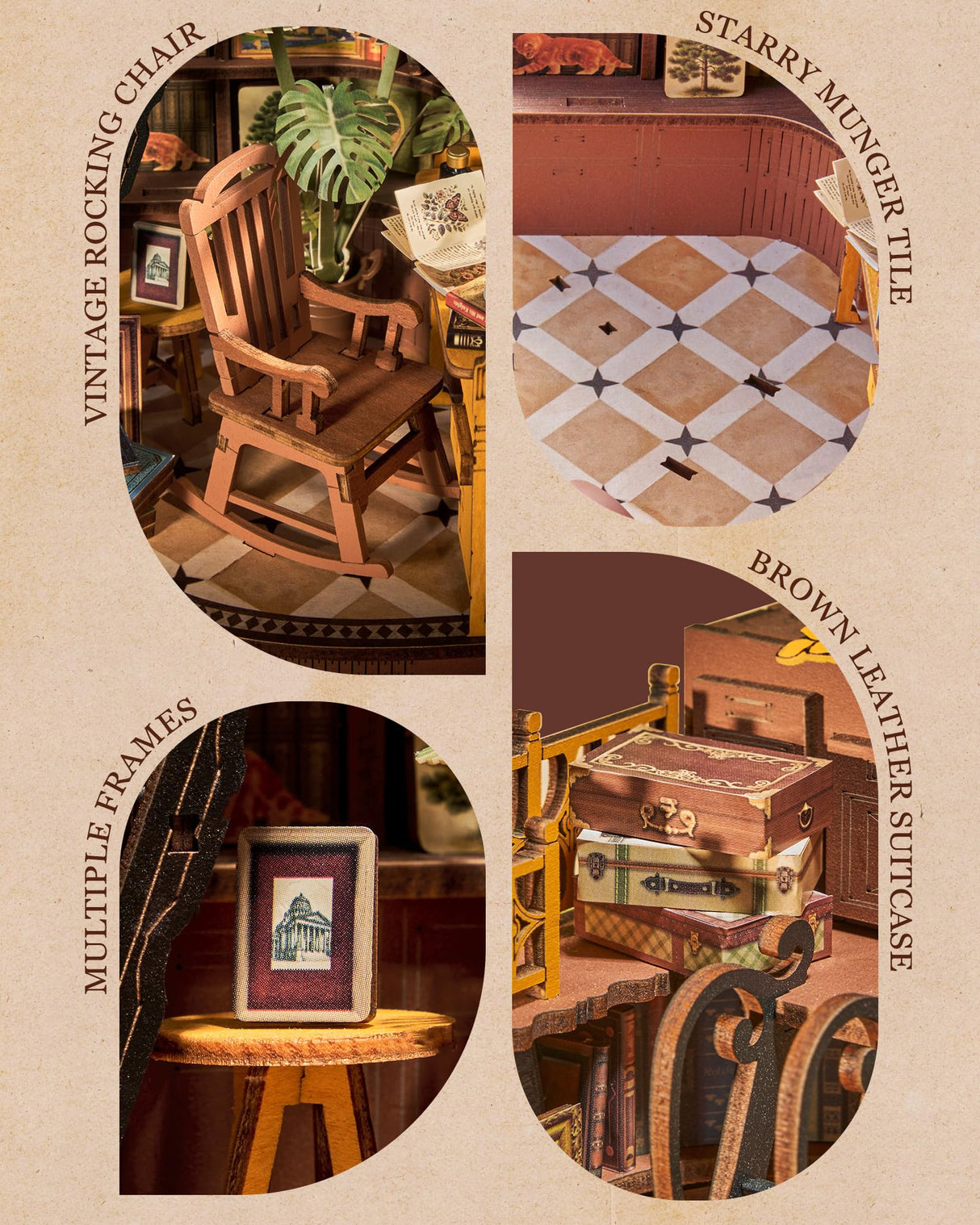 Rolife DIY Book Nook Kit Silent Corner Study, 3D Puzzles Creative British Bookend Bookshelf Decor for Adults, Tiny House Miniature Kits Model Building Kits, DIY Crafts/Gifts for Teens & Book Lovers Rolife