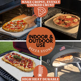 Pizza Stone for Oven and Grill Set - 5PCS Pizza Making Accessories Kit with 15 inch Stones, Peel, Cutter and Dough Tool - Large Rectangular Baking Oven Stones - Baking Stone for Bread Ritual Life