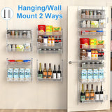 VyGrow Over the Door Pantry Organizer, 8-Tier Over the Door Organizer with Adjustable Basket, Pantry Door Organization for Pantry Kitchen Storage Room Spice Rack, White VyGrow