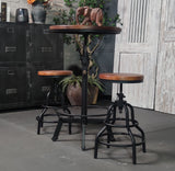 LOKKHAN Adjustable Industrial Bar Table with Swivel Top - Vintage Style Bistro Table with Crank Handle LOKKHAN