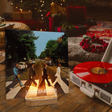 YuanDian Light up Now Playing Vinyl Record Stand, Now Spinning Record Stand, Wooden Acrylic Holder for Vinyl Album Display Storage, Vinyl Record LED Display Storage Collection Holder with USB Powered YuanDian