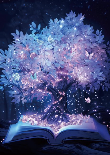 Tree of Life Puzzle for Adults 1000 Pieces, Hard Plant Book Jigsaw Puzzle, Difficult Fantasy Butterfly Puzzle BBOLDIN