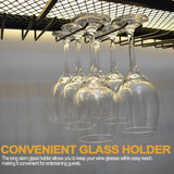 Large Heavy Duty 59in Wine Rack with LED Wall Mounted Bottle Glass Holder Under Shelf, 3-Tiers Liquor Floating Shelves Display Storage Organizer Hanging Long Stemware Goblet Metal for Home Bar GWLQRTXV