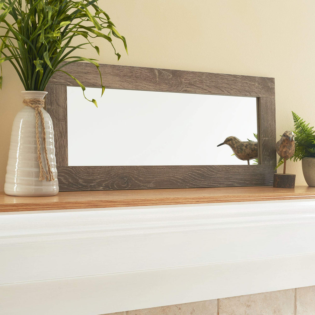Household Essentials 8078-1 Ashwood Rectangular Wall Mirror Household Essentials